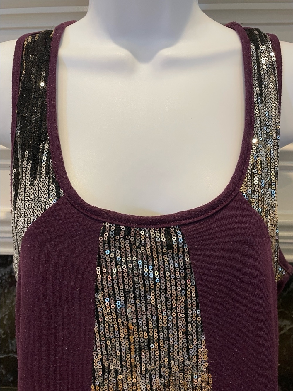 Sequined Racerback Tank Top - Picture 2 of 7